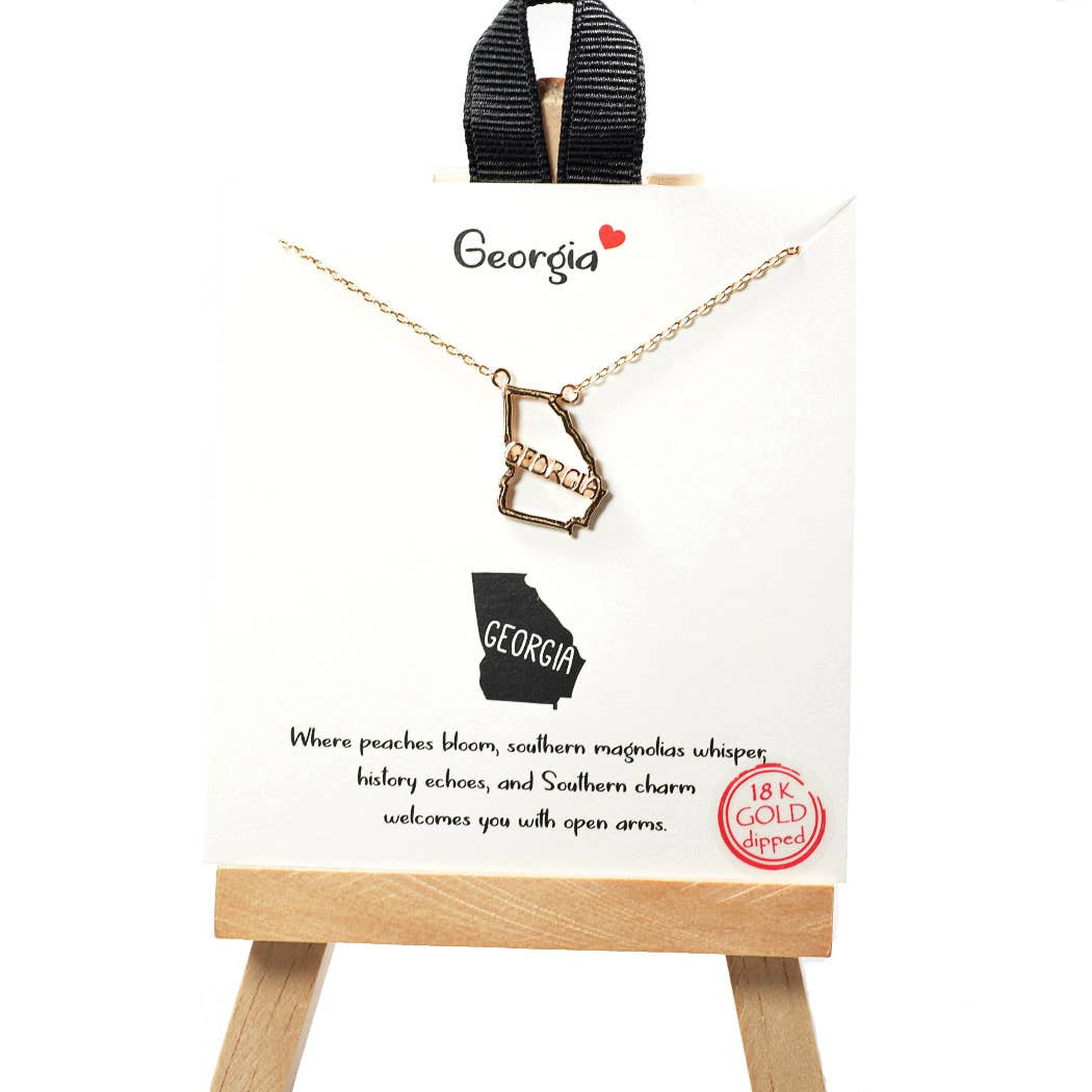 Dainty State Map Necklace