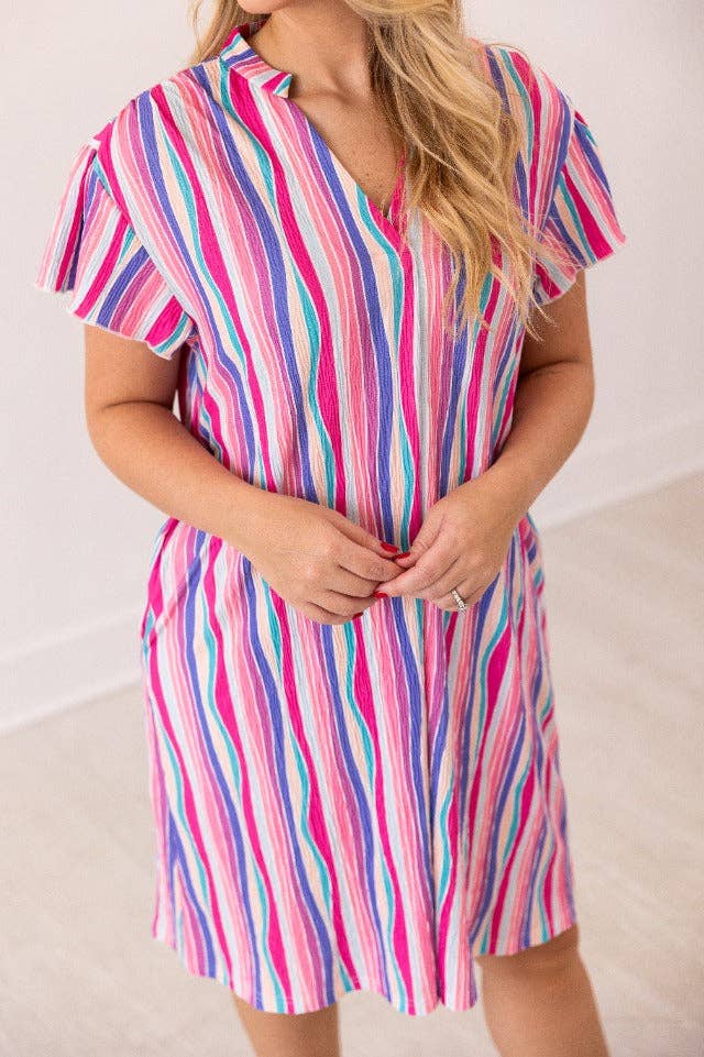 The Nicole Dress, Abstract Stripe