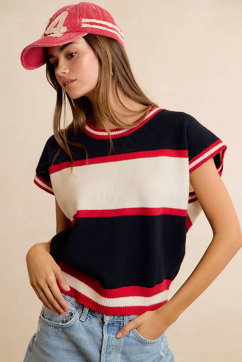 Gameday Colorblock Relaxed Fit Knit Top