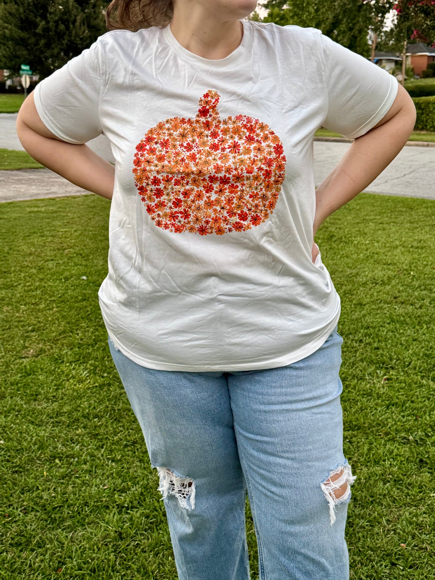 Floral Pumpkin Custom Graphic Tee