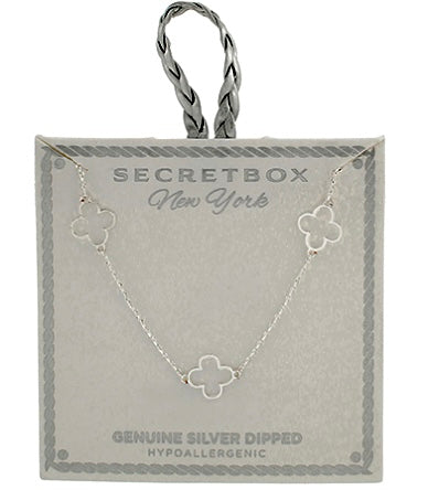 Clover Outline Station Necklace