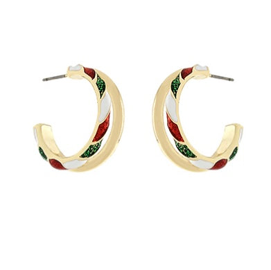 Christmas Candy Double Layered Hoops