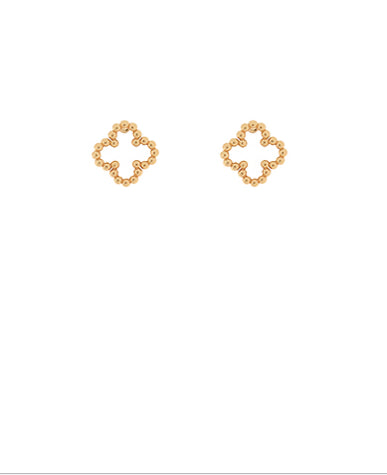 Dotted Outline Clover Studs