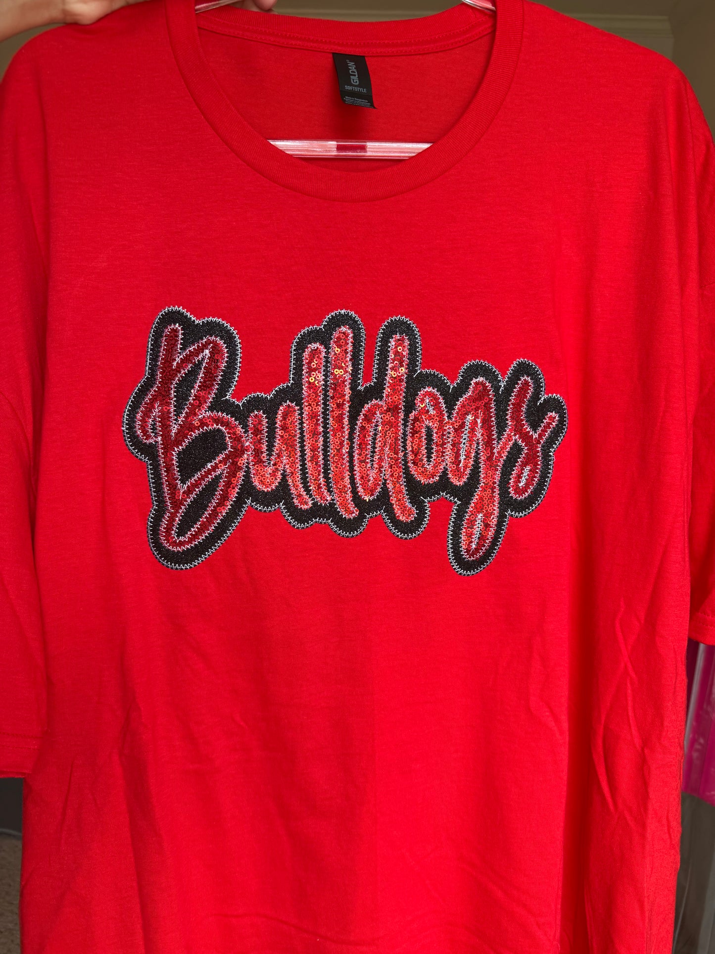 Bulldogs Embroidered Sequin Spirit Wear Top