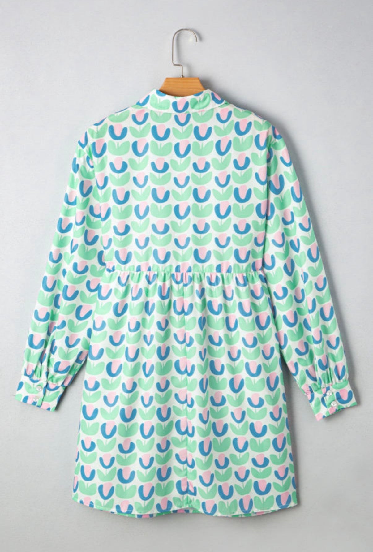 Floral Print Scalloped Detail Mini Dress