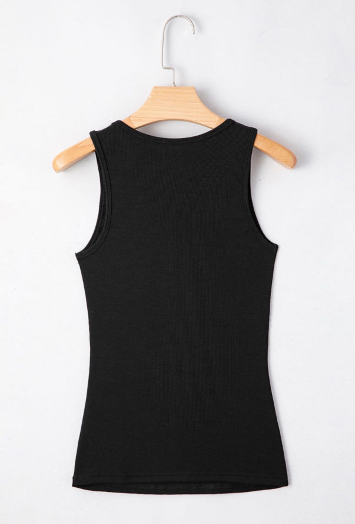Ribbed Keyhole Casual Tank Top