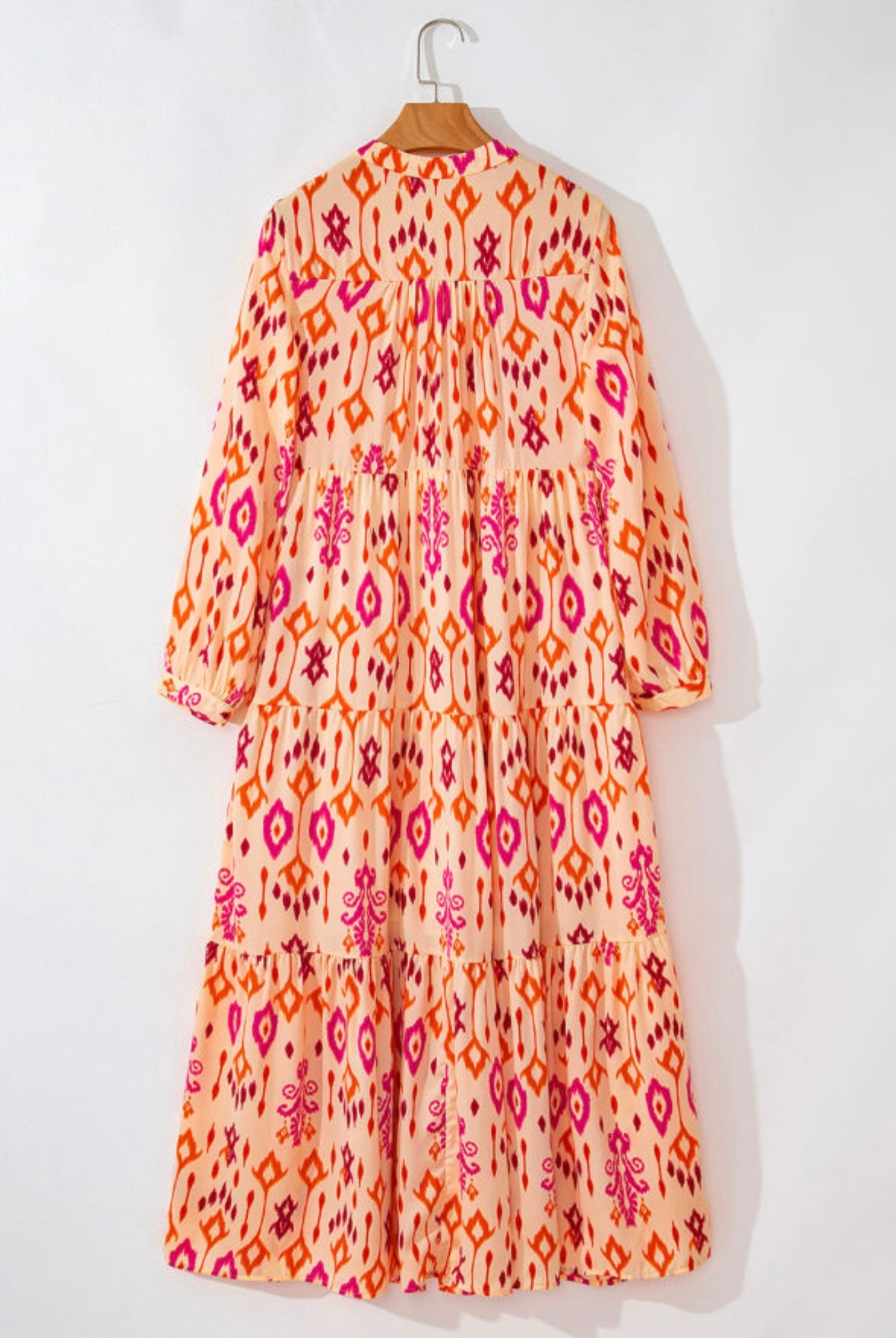 Western Abstract Geometric Printed Midi Dress