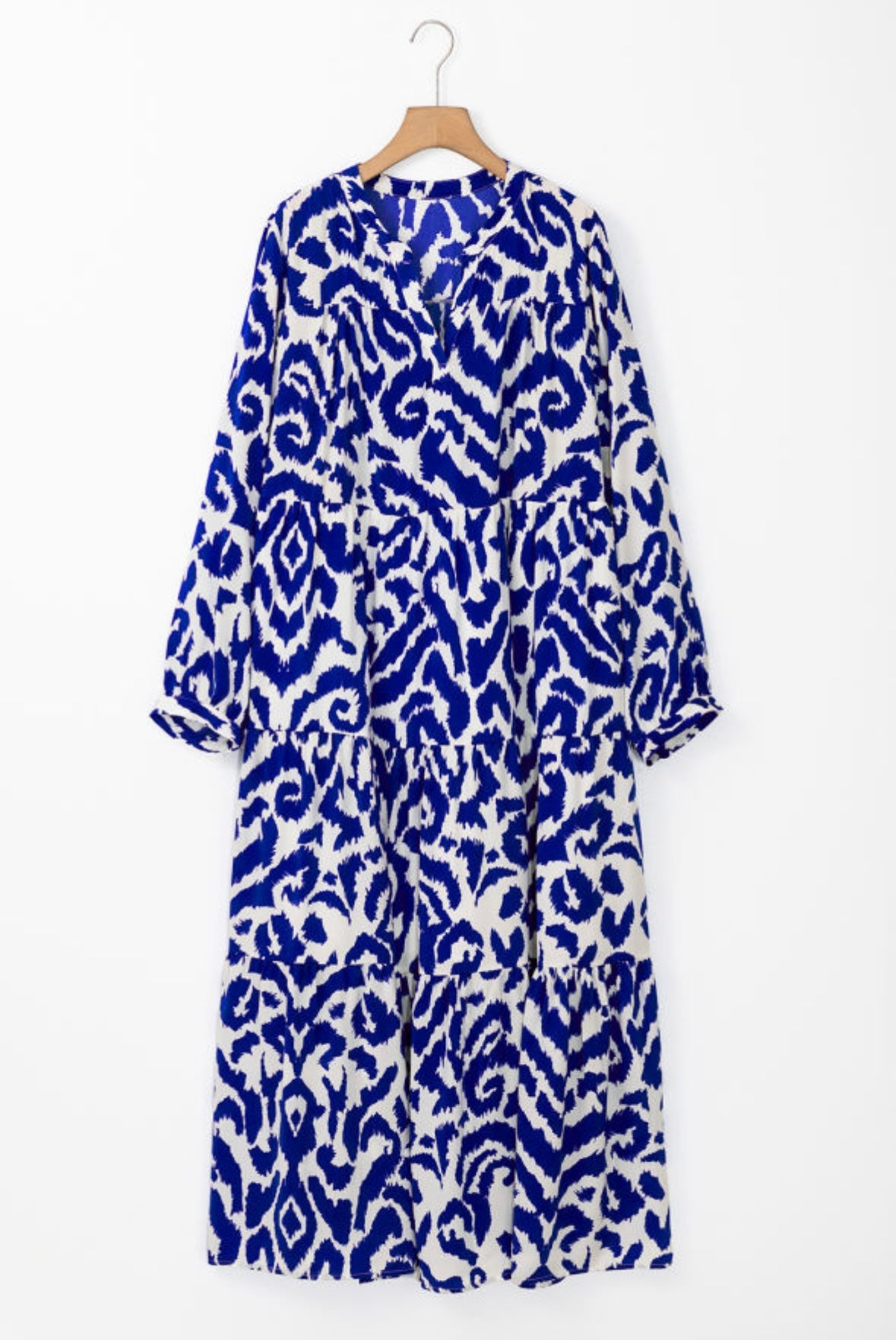 Western Abstract Geometric Printed Midi Dress