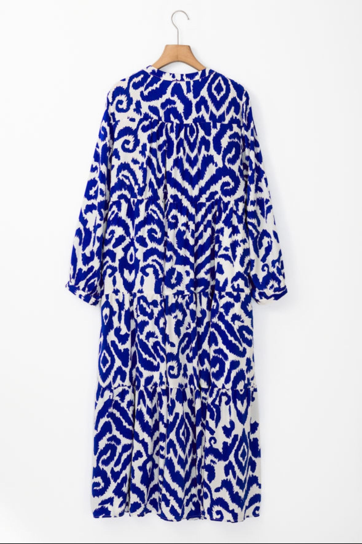 Western Abstract Geometric Printed Midi Dress