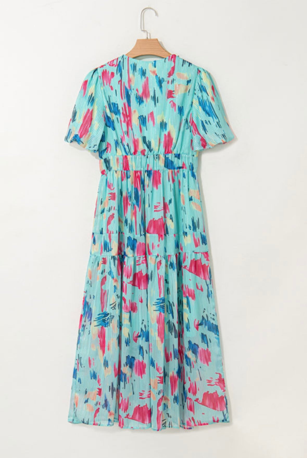 Abstract Print Tiered Maxi Dress