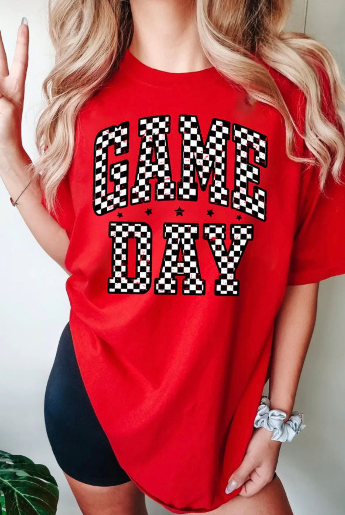 Checkered Game Day Graphic T-Shirt