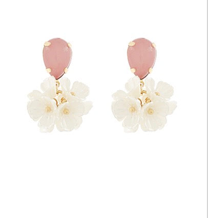 Teardrop Cluster FlowerDrop Earrings