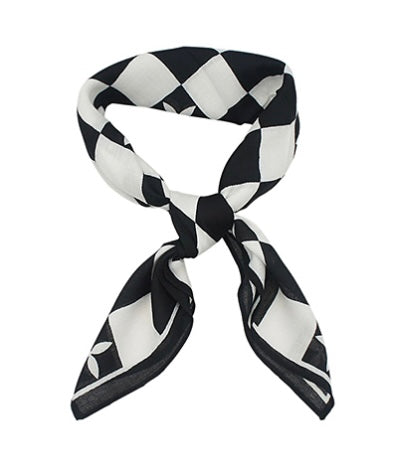 Quatrefoil & Checkered Print Bandana