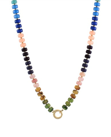 Marble Bead & Ring Clasp Necklace