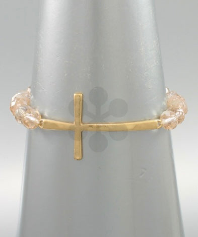 Cross & Glass Bracelet