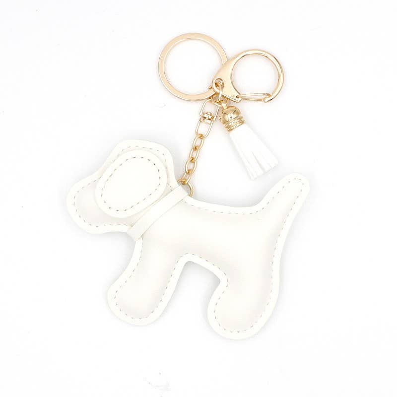 Vegan Leather Dog Bag Charm Keychain