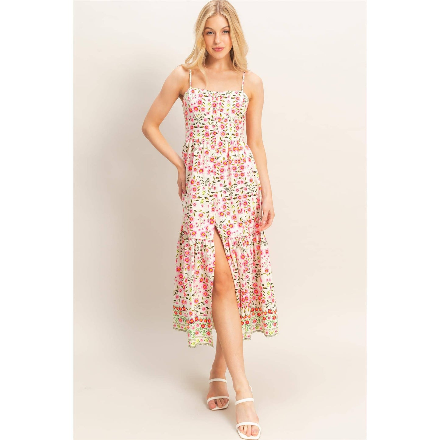 Floral Print Spaghetti Strap Dress