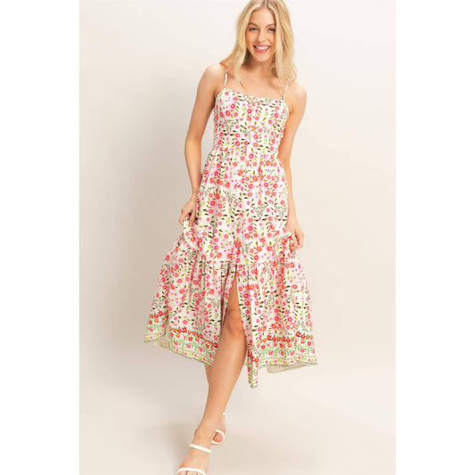 Floral Print Spaghetti Strap Dress
