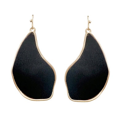 Organic Leather Teardrop Earrings