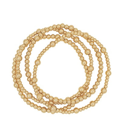 4 Stack Gold Bead Bracelet