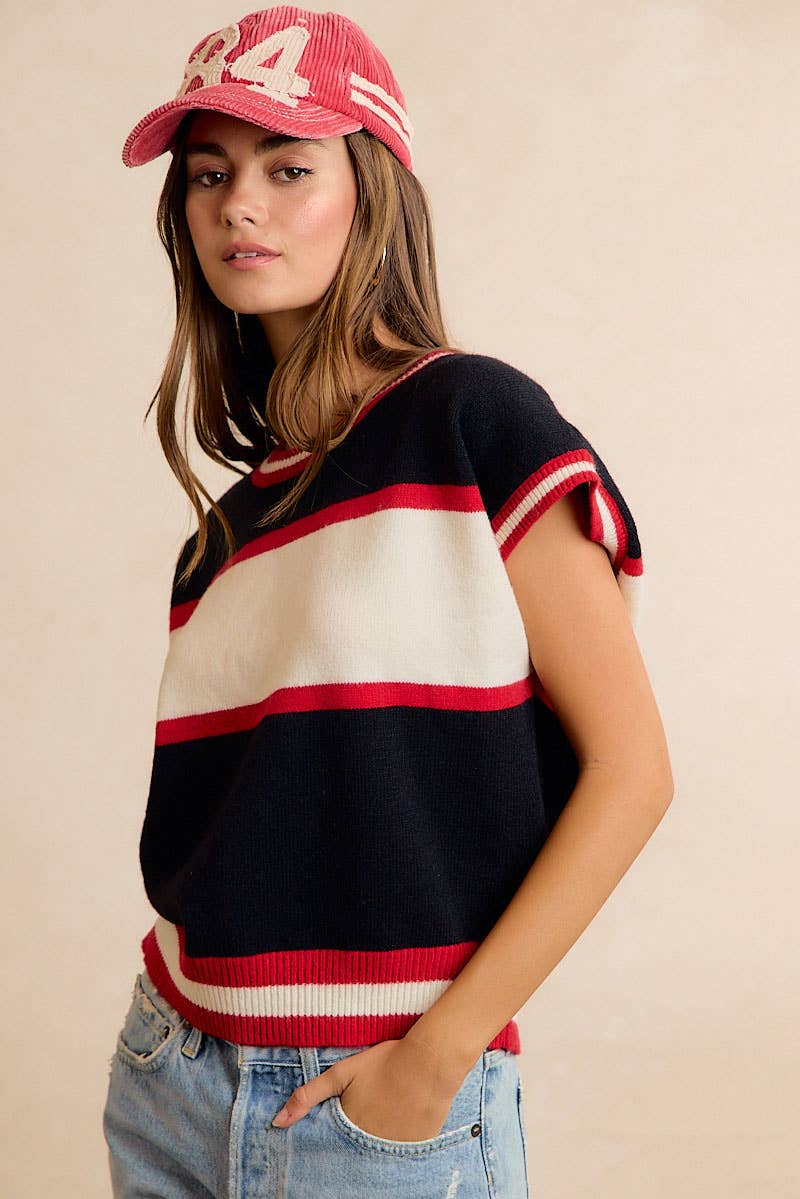 Gameday Colorblock Relaxed Fit Knit Top