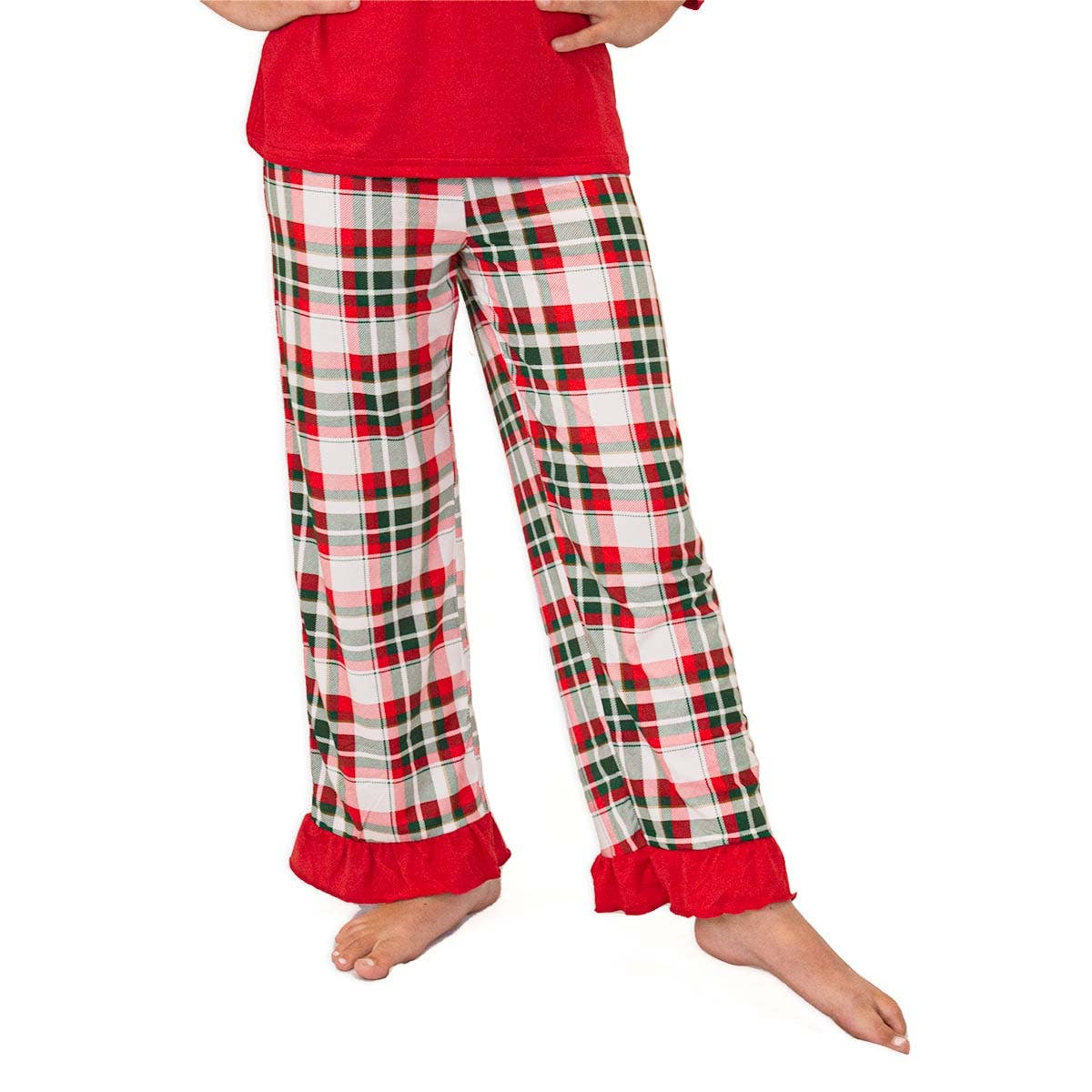 Girl's Mansfield Plaid Ruffle Sleep Pants