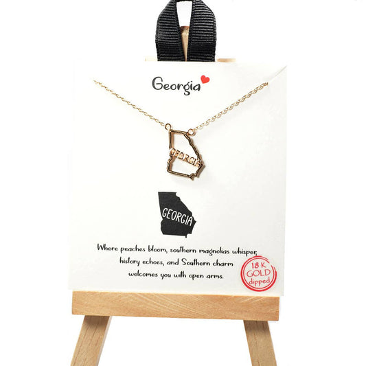 Dainty State Map Necklace