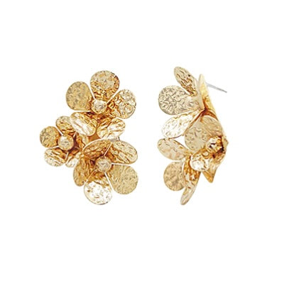 Hammered Flower Cluster Earrings