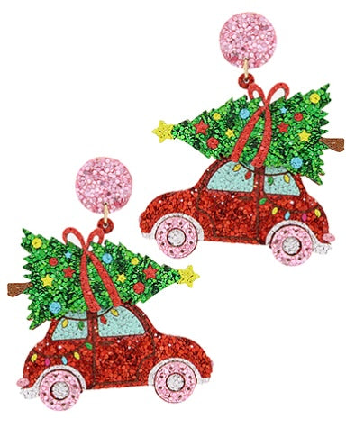 Christmas Tree & Car Earrings