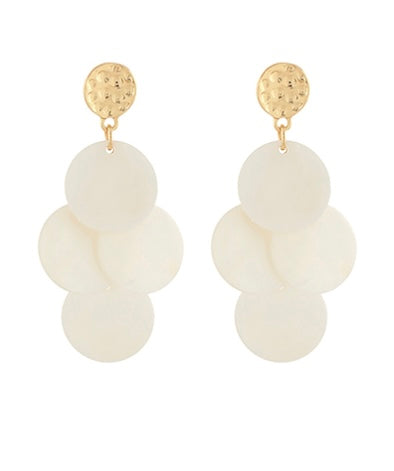 Linked MOP Disc Earrings