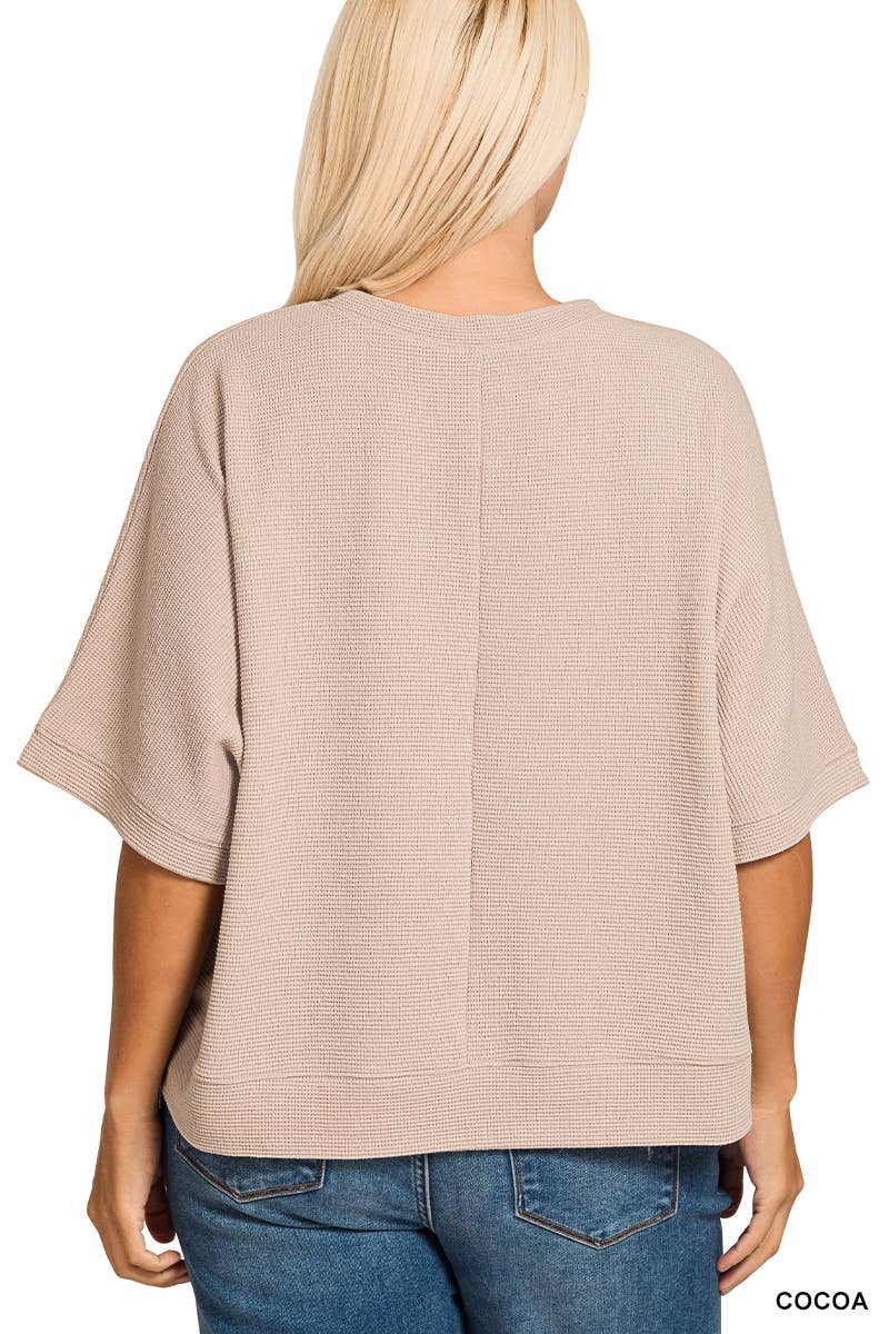 Double Knit Banded Bottom Short Sleeve Top