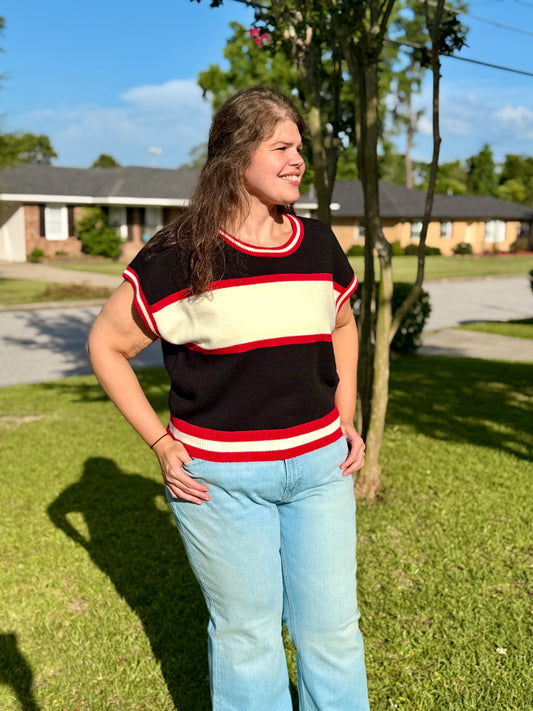 Gameday Colorblock Relaxed Fit Knit Top