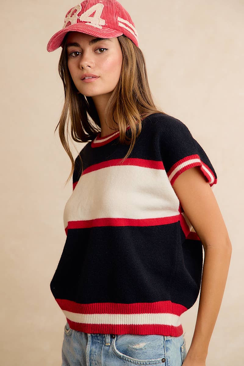 Gameday Colorblock Relaxed Fit Knit Top