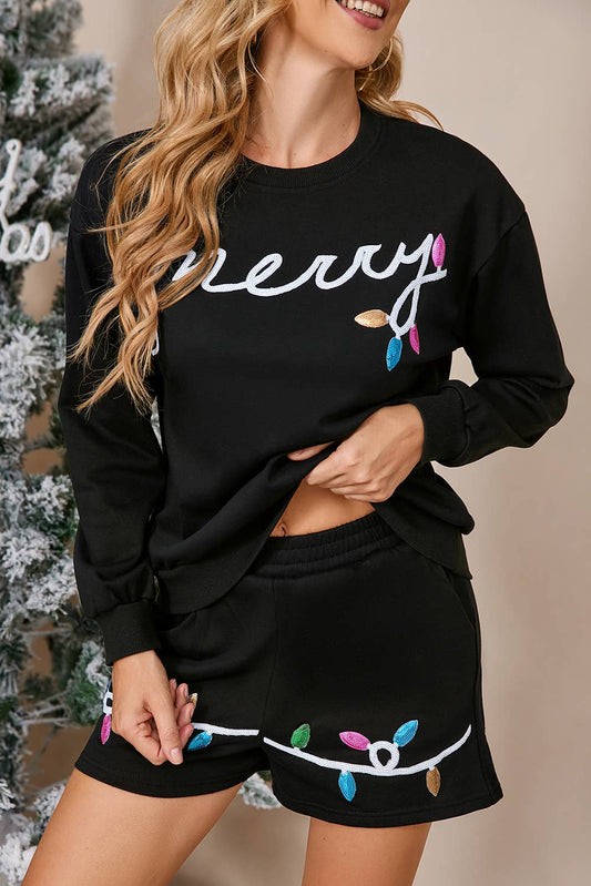 Merry Sequin Pullover Set