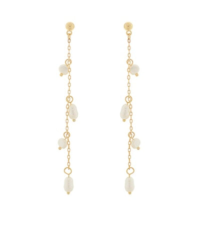 Pearl Dangle Linear Earrings