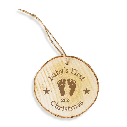 Baby's First Christmas 2024 Wood Ornament