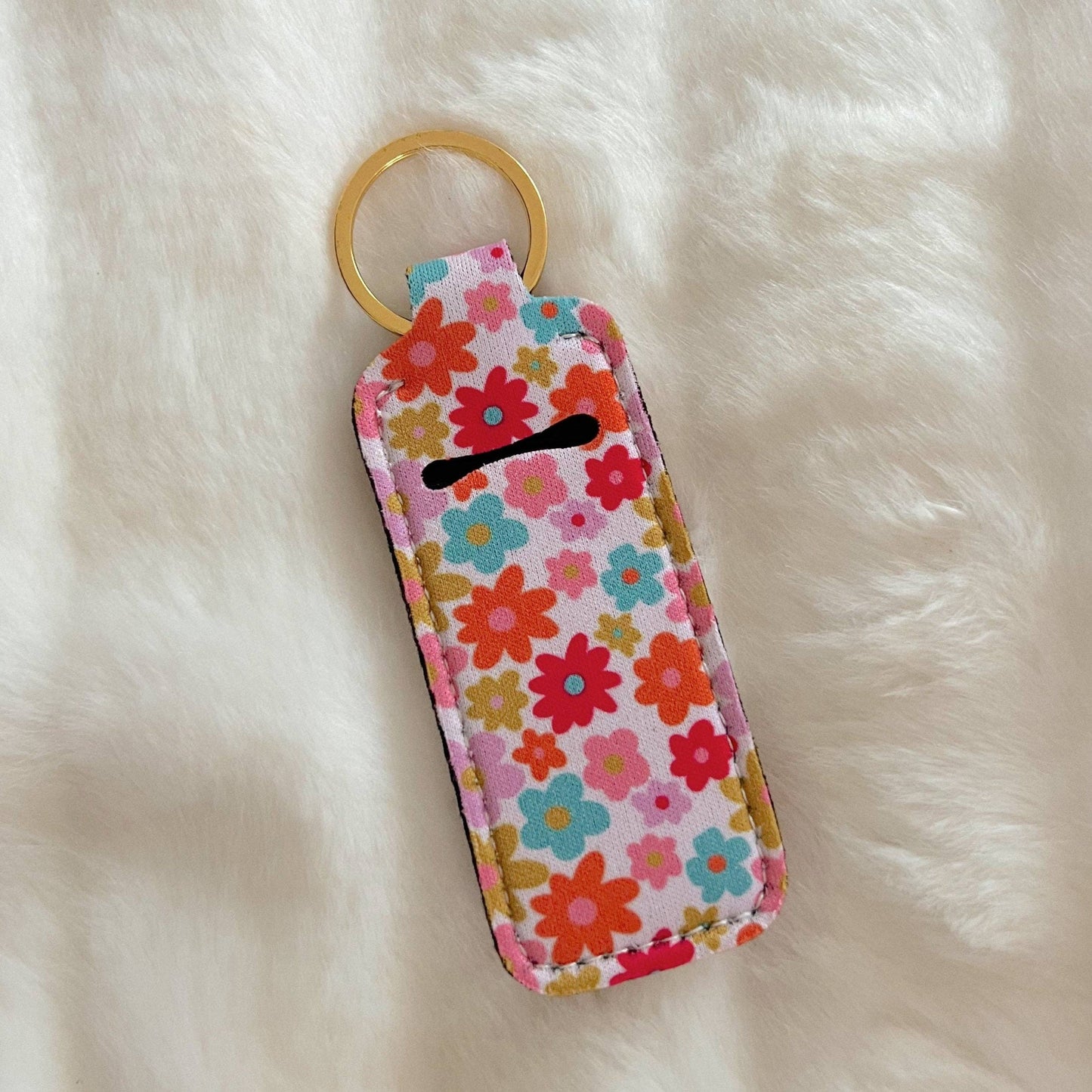 Lip Balm Keychain Holder - Retro Floral