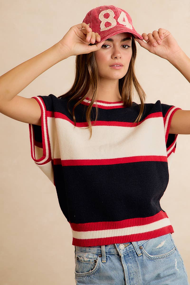 Gameday Colorblock Relaxed Fit Knit Top