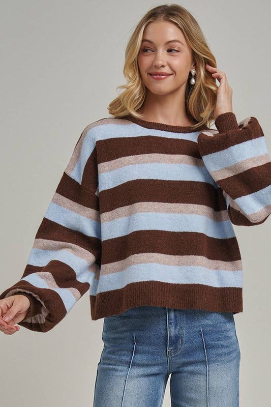 Multi Color Variegated Soft Touch Sweater