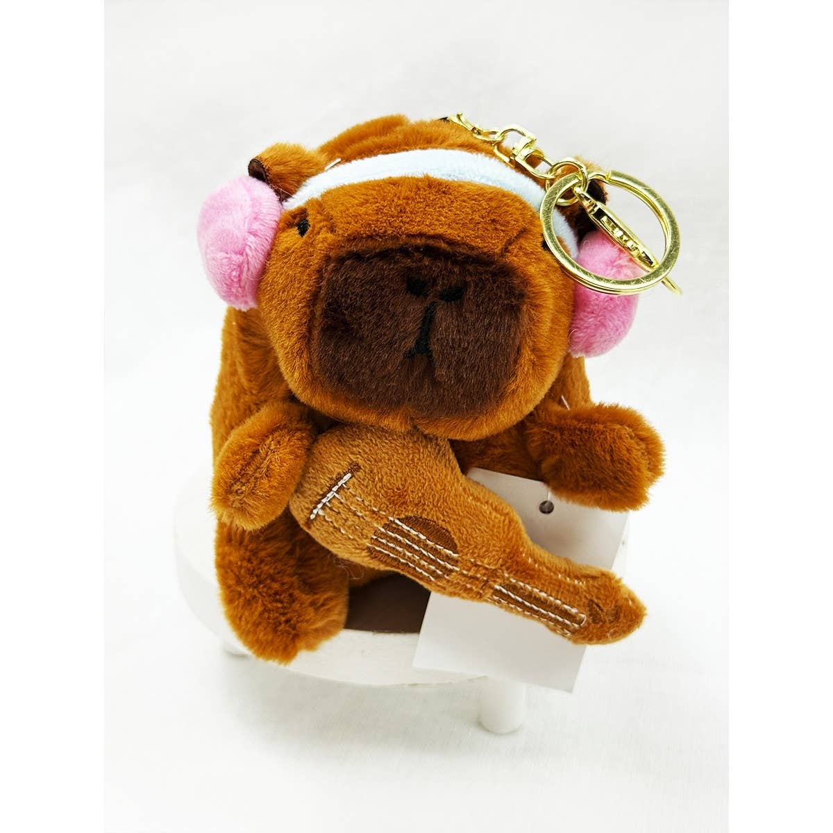 Cute Capybara Band Plush Keychain