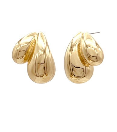 Puffy Double Teardrop Earrings