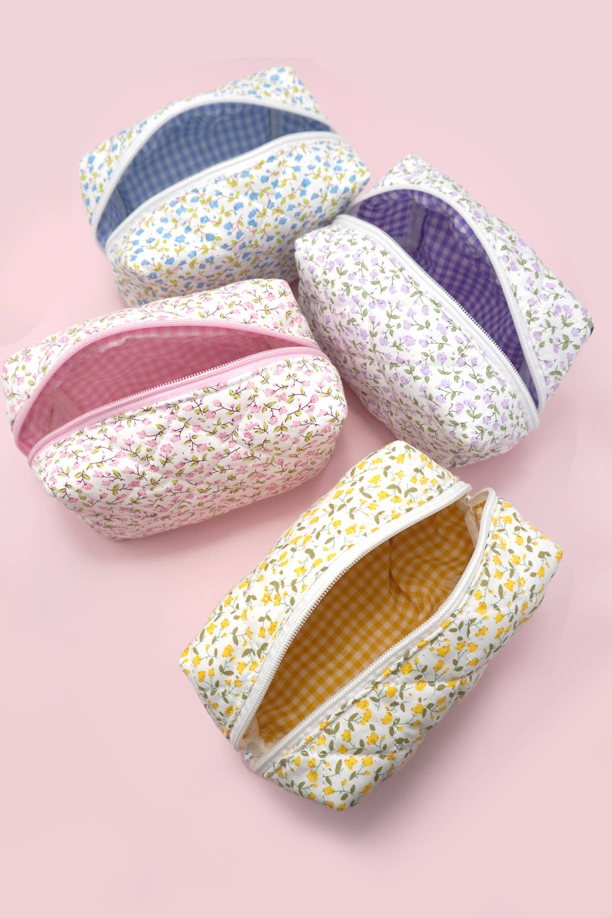 Ditsy Quilted Cotton Floral Cosmetic Pouch