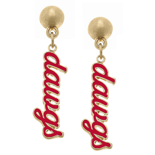 Georgia Bulldogs Enamel Script Earrings