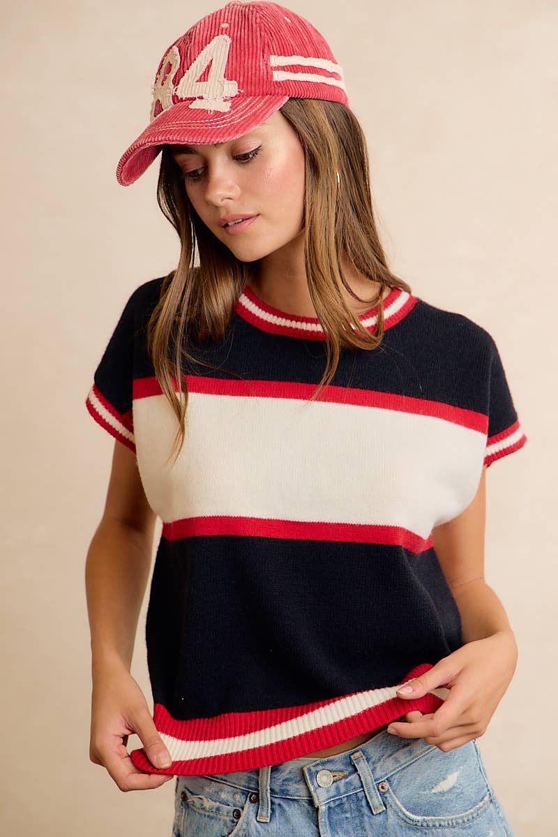 Gameday Colorblock Relaxed Fit Knit Top