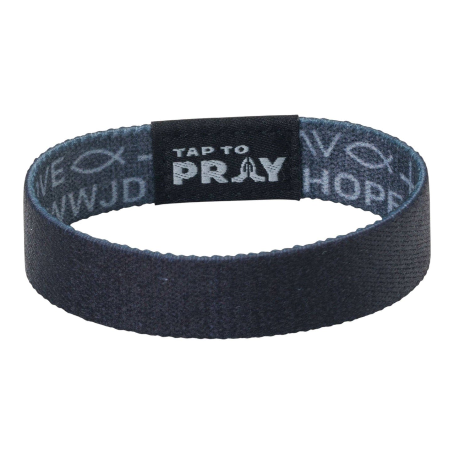 Tap To Pray® Wristband – Symbols of Faith - Grey