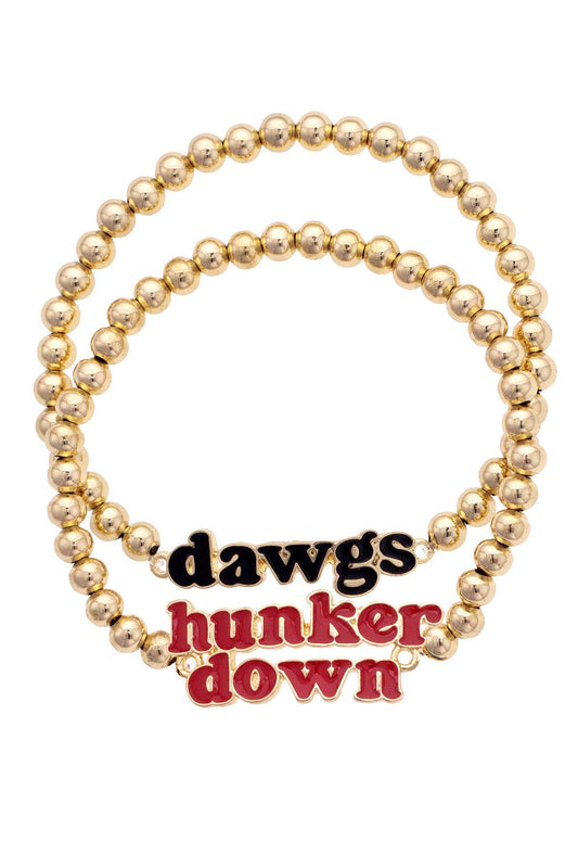 Georgia Bulldogs Slogan Ball Bead Bracelet Set