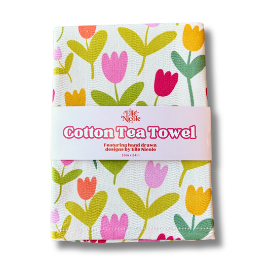 Cotton Tea Towel - Tulips