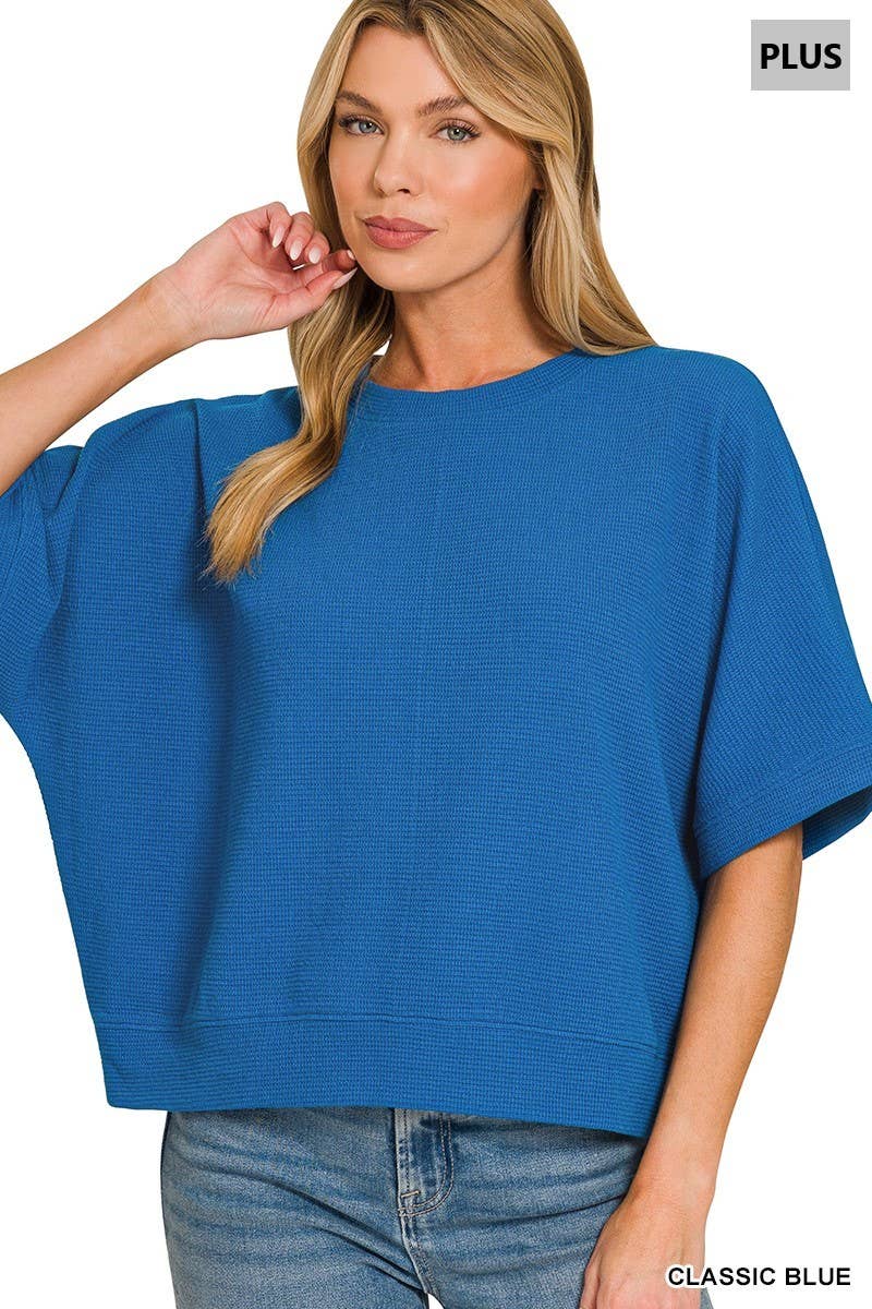 Double Knit Banded Bottom Short Sleeve Top