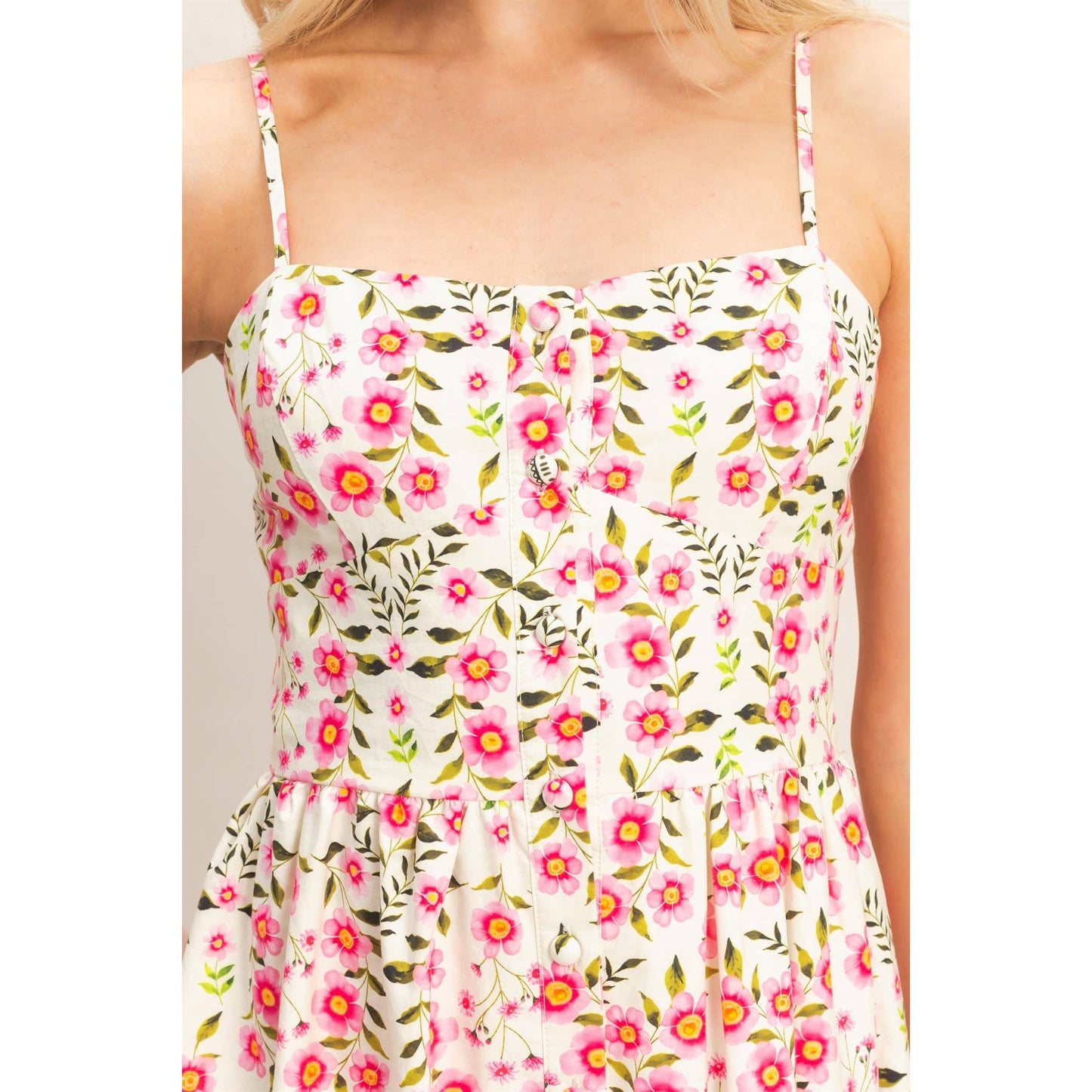 Floral Print Spaghetti Strap Dress