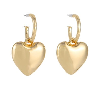 Bold Heart Dangle Hoops